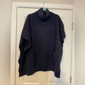 Loft Turtleneck sweater poncho. On hanger for photo only, stored flat.
